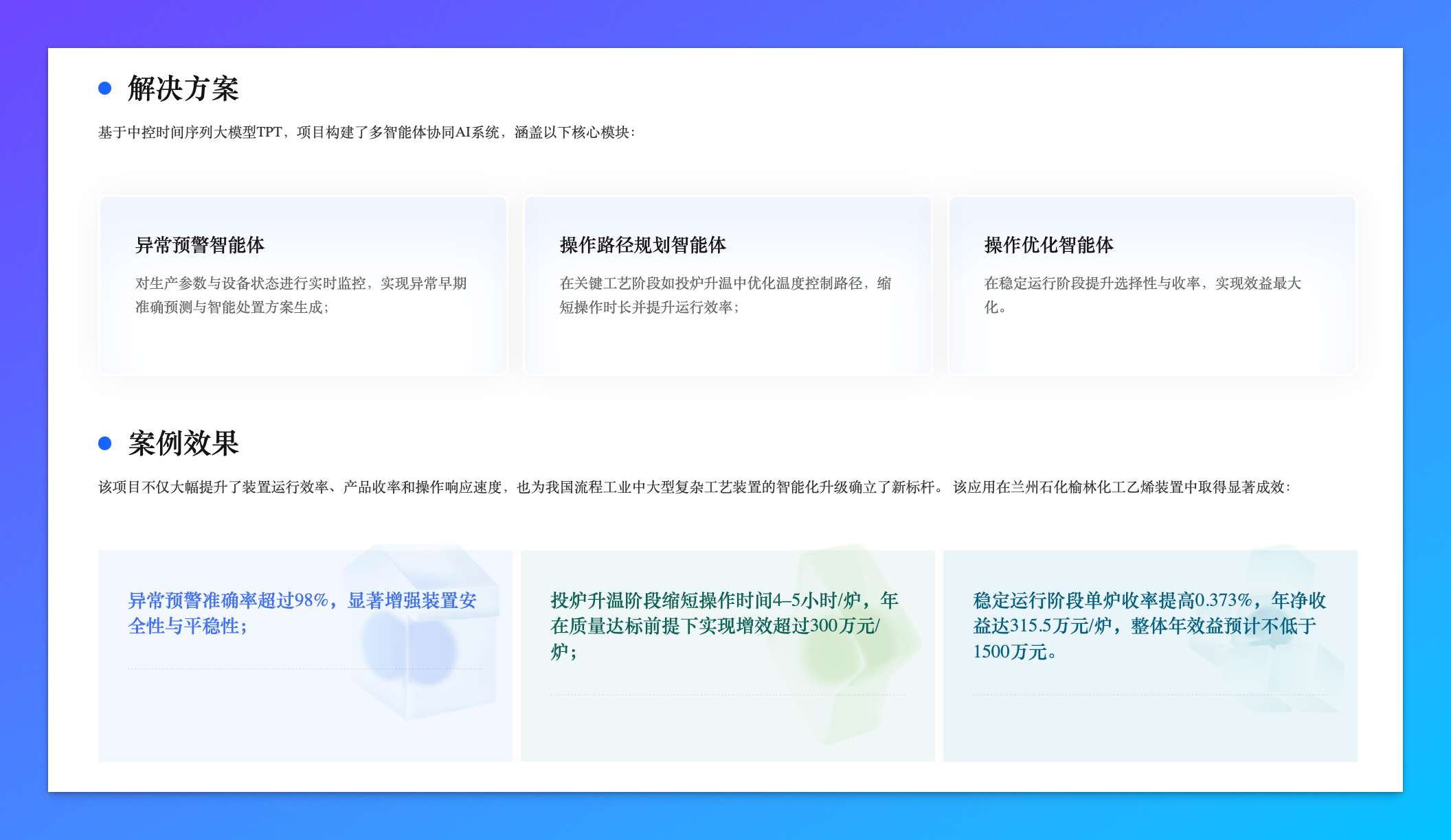 从异常预警到工艺优化，TPT 1 已为兰州石化榆林化工带来实实在在的收益。