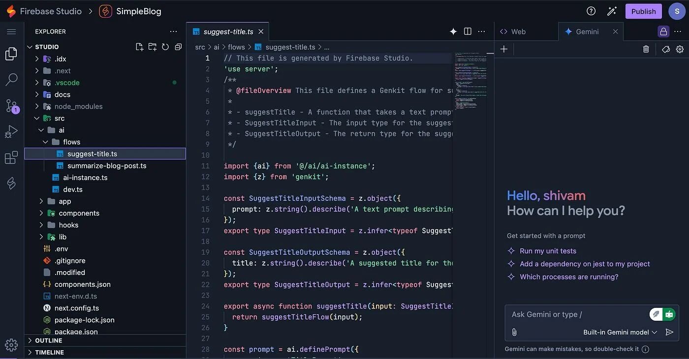 Firebase Studio界面