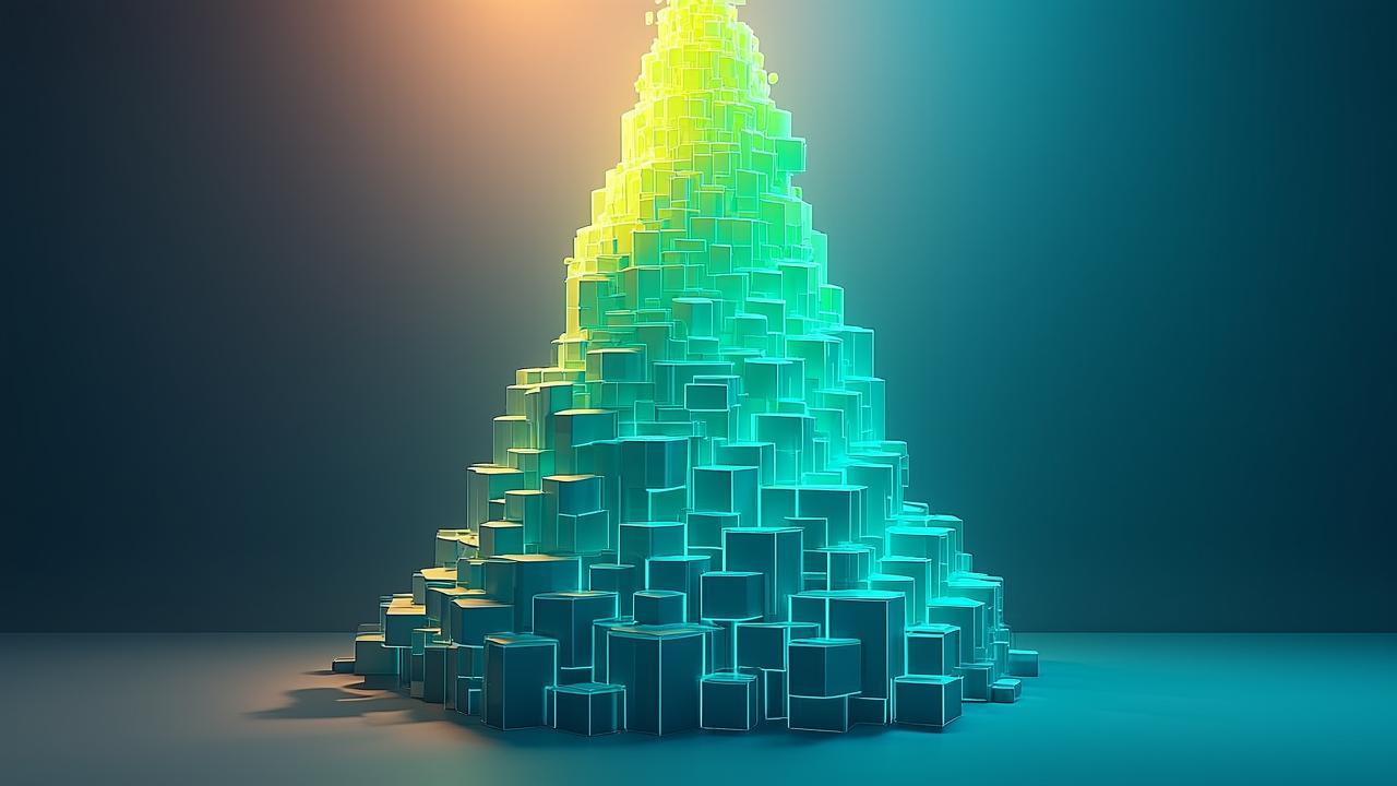 Abstract architectural construction: a spiraling t