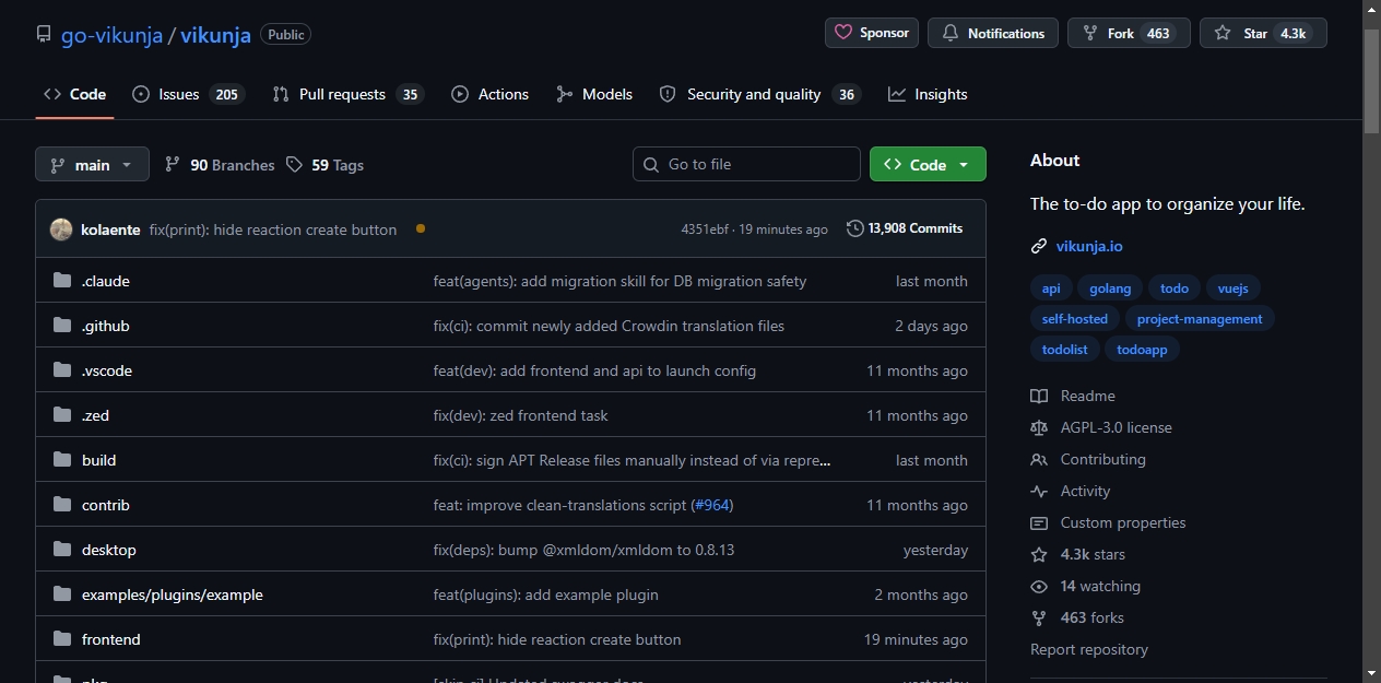 github项目主页截图
