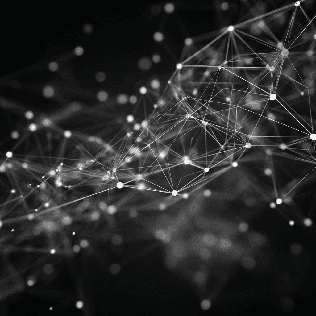 Abstract Neural Network Web on Dark Background - PresentationGO