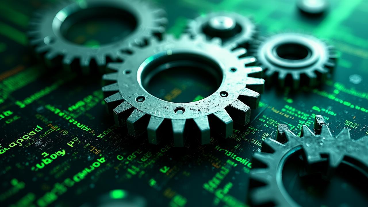 Abstract fusion of code and machinery: metallic ge