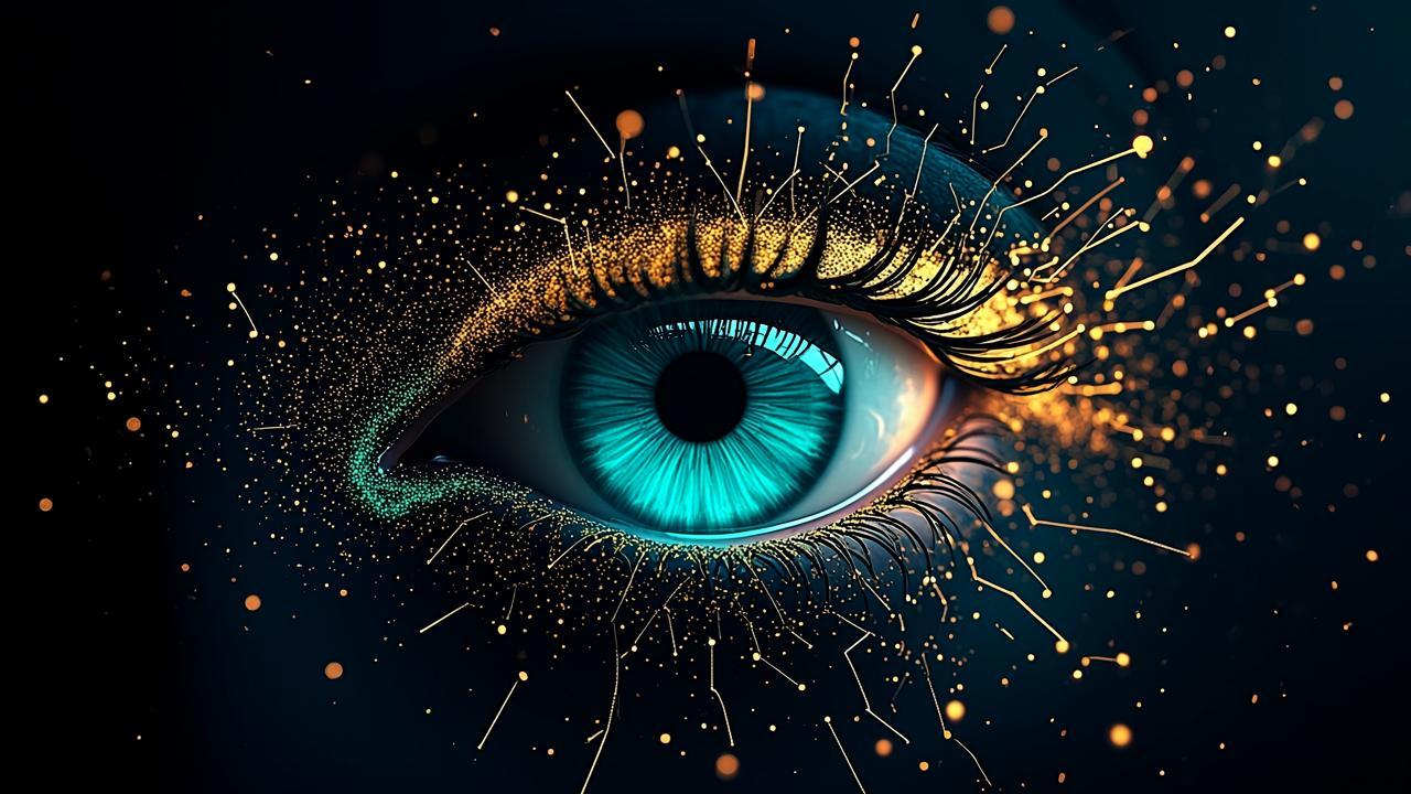 Abstract visual awakening imagery: in the deep bla
