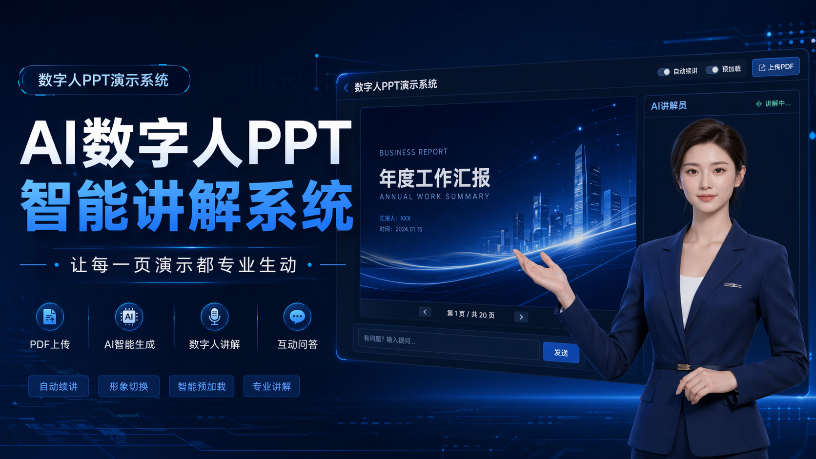 封面图：AI数字人PPT讲解系统