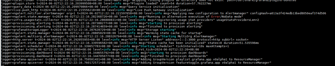 docker logs -f grafana