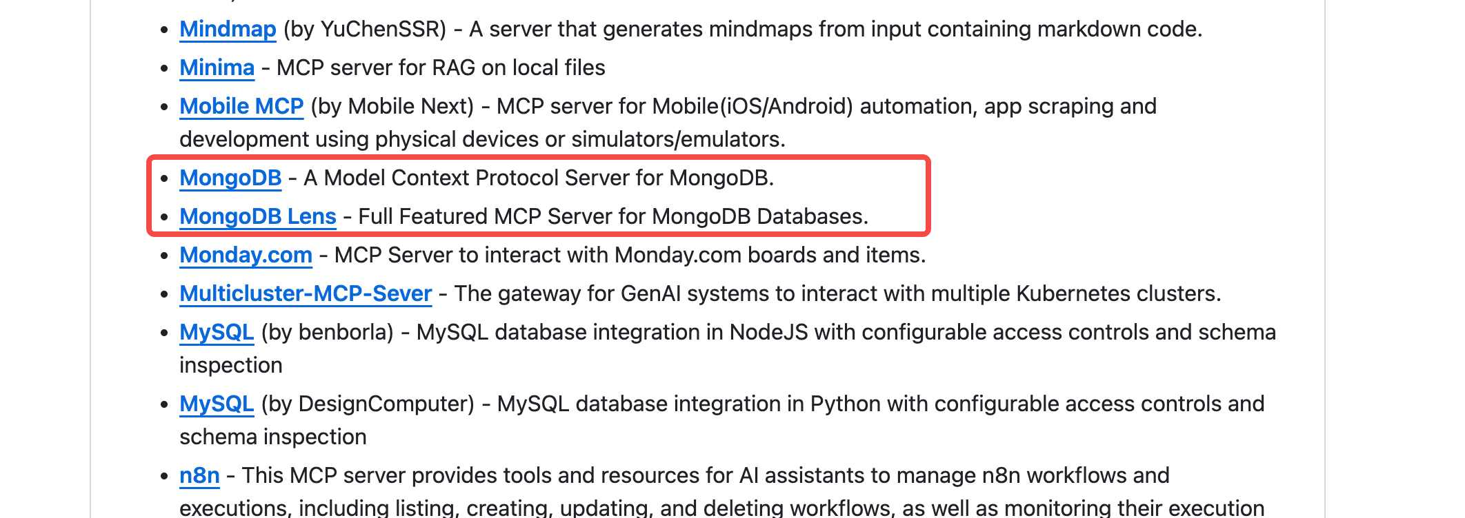 https://github.com/modelcontextprotocol/servers?tab=readme-ov-file