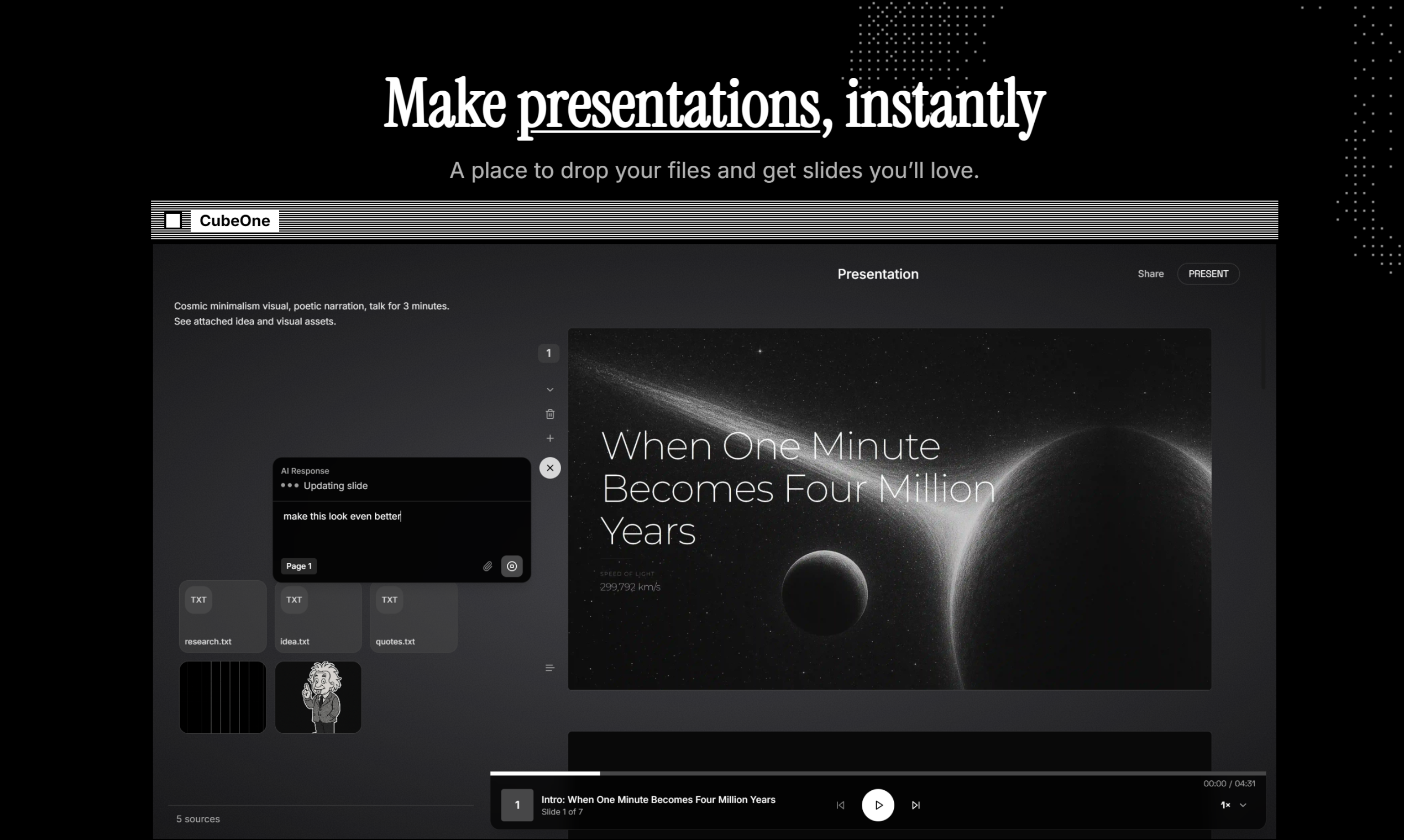 Presentation 2.0 by CubeOne
