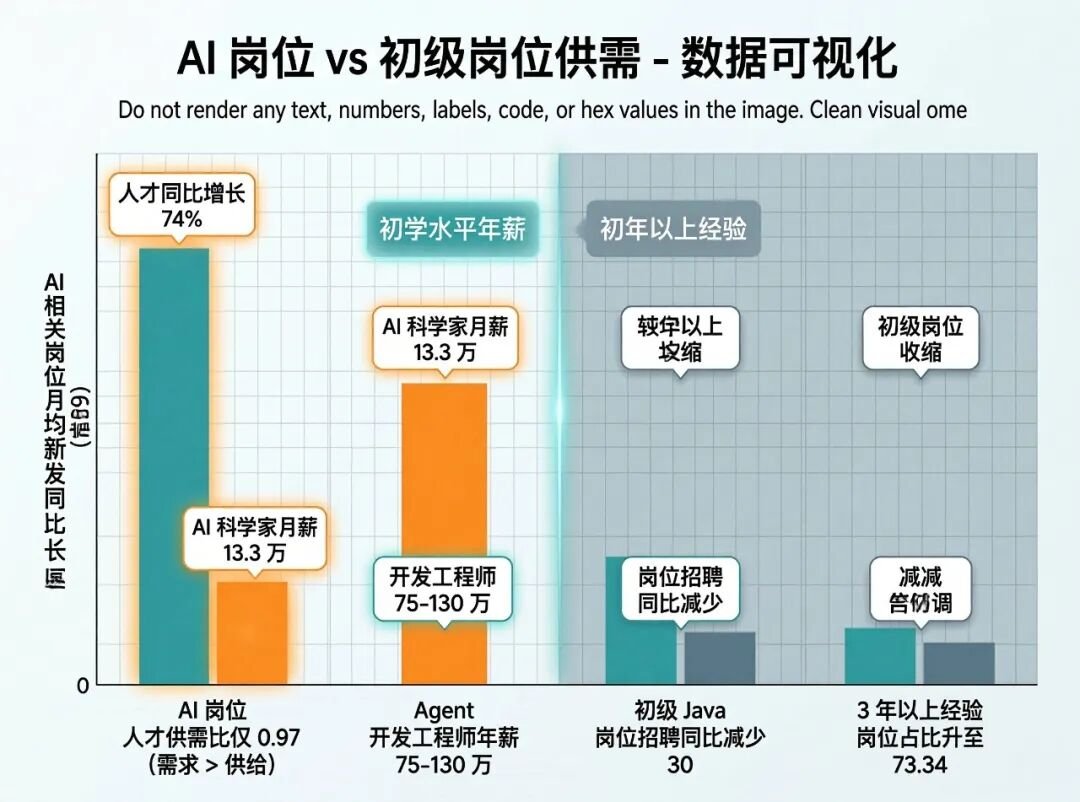信息图：AI 岗位 vs 初级岗位，供需比 0.97