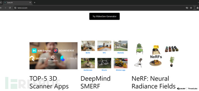 伪装成AI主题网站的恶意页面
