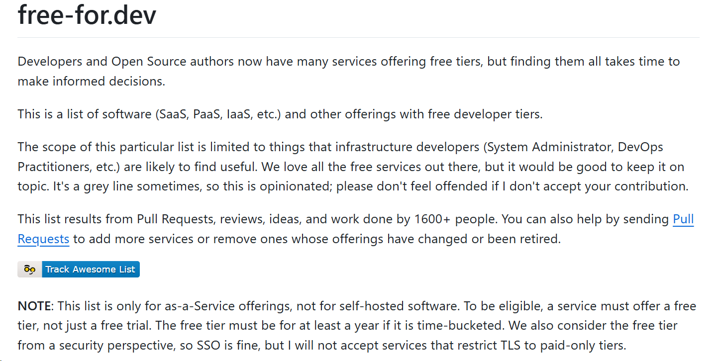 free-for-dev