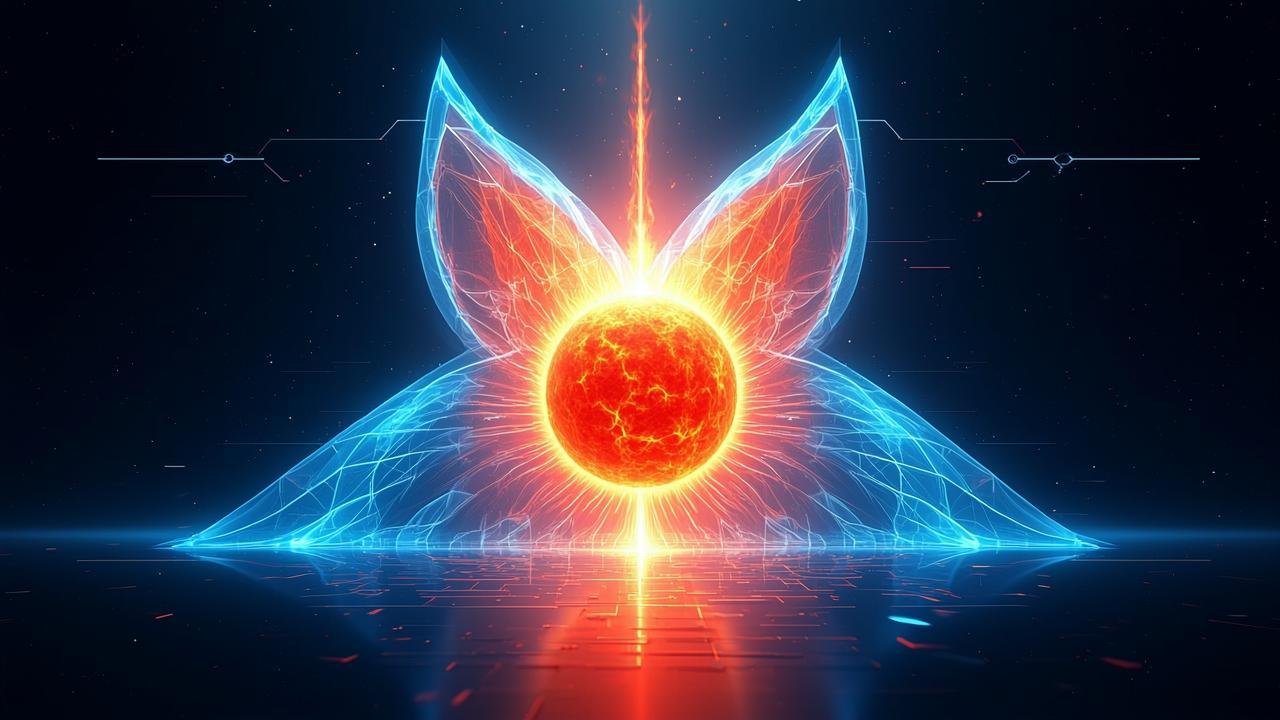 An abstract evolution imagery: a blazing orange-re