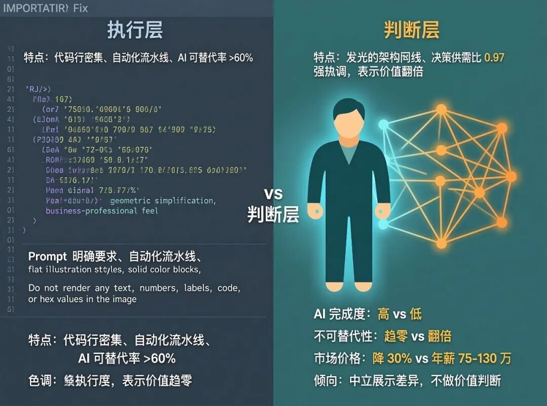 对比：50%代码 vs 50%判断