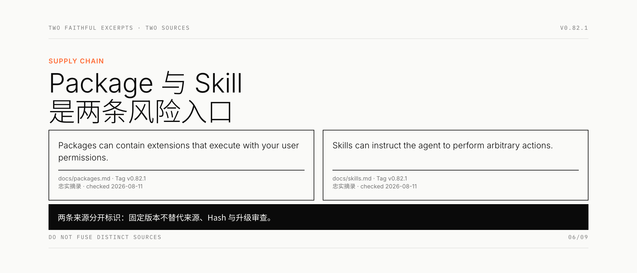 Package 与 Skill 分别形成供应链风险