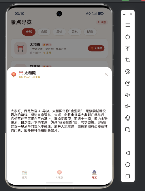 导览 - AI 讲解结果
