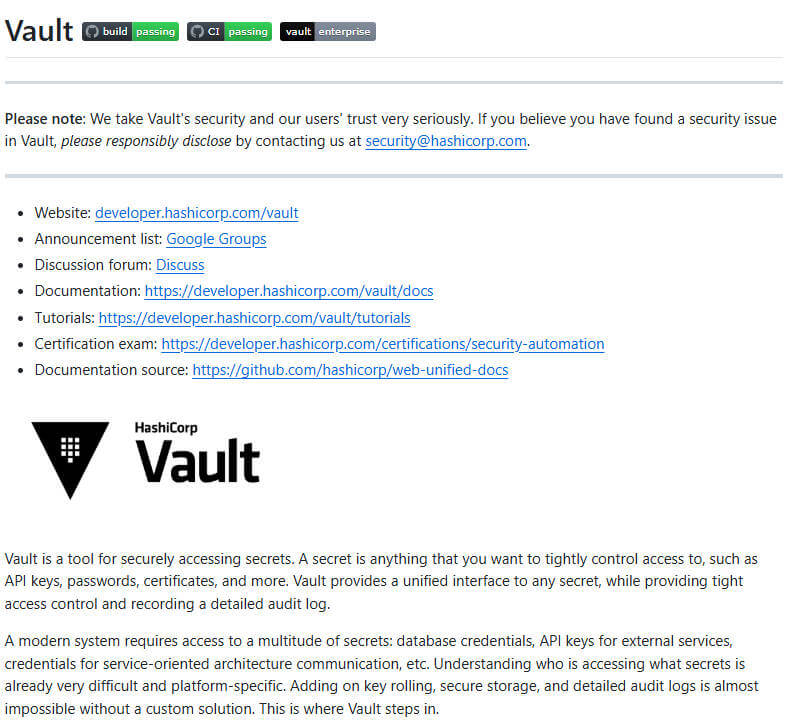 vault 项目介绍图