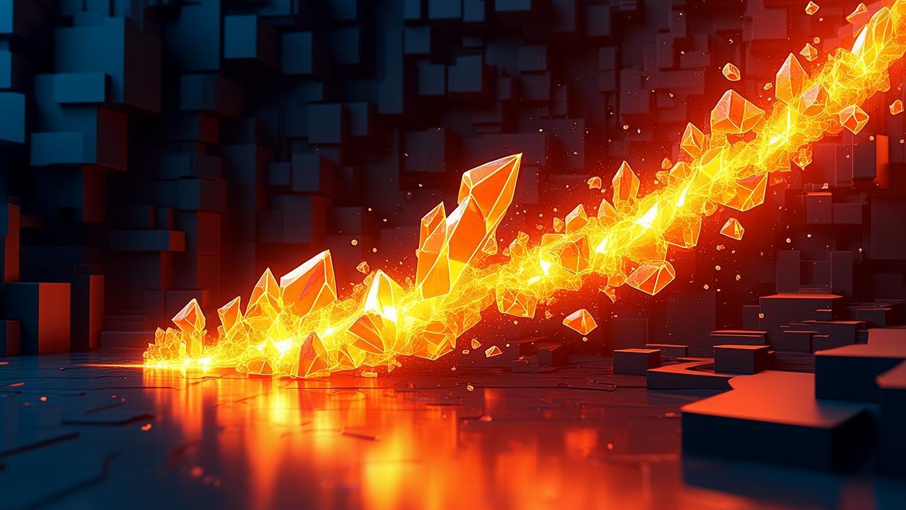 An abstract visualization of a fast-moving digital