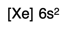 Abbreviated electron configuration for barium atom.