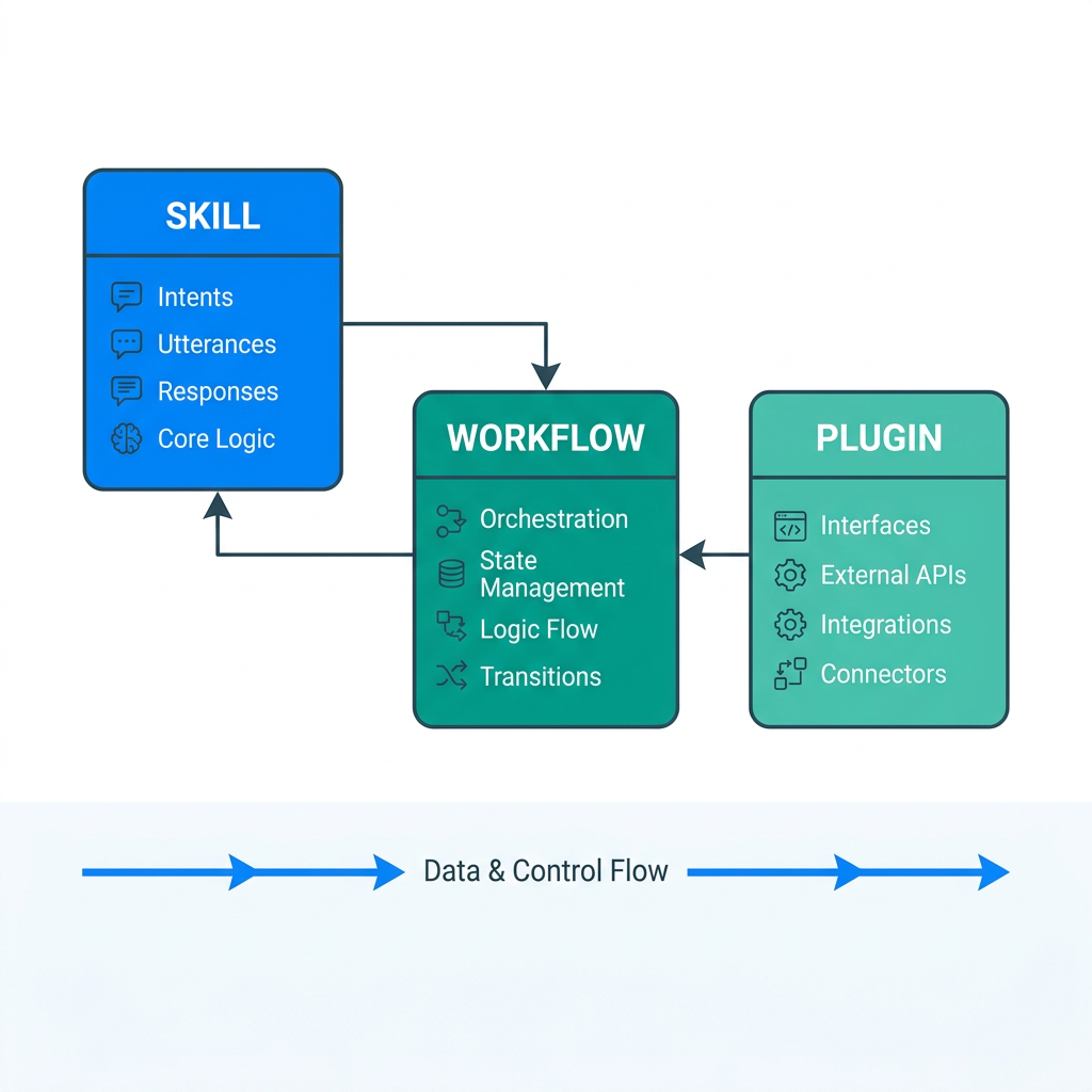 Skill、Plugin、Workflow 三者关系示意图