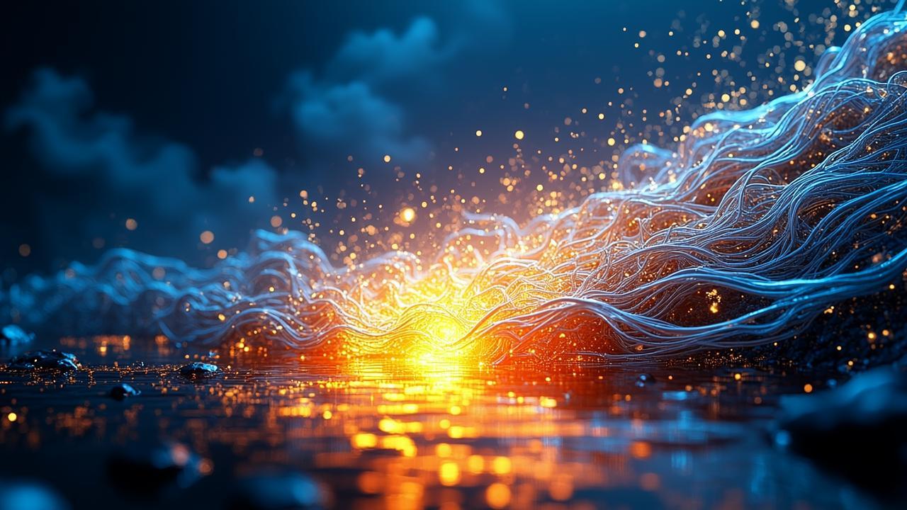 Abstract data flow imagery: in the deep background