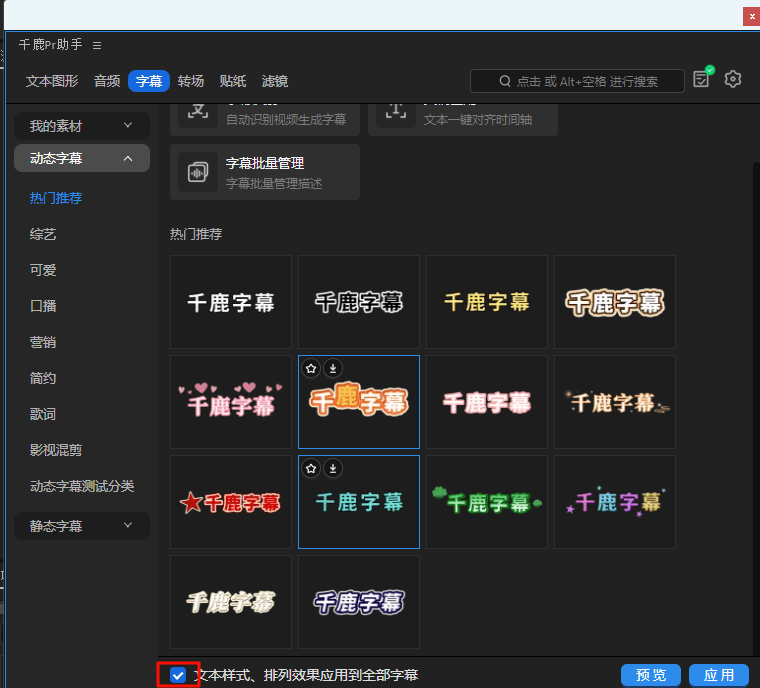 字幕样式
