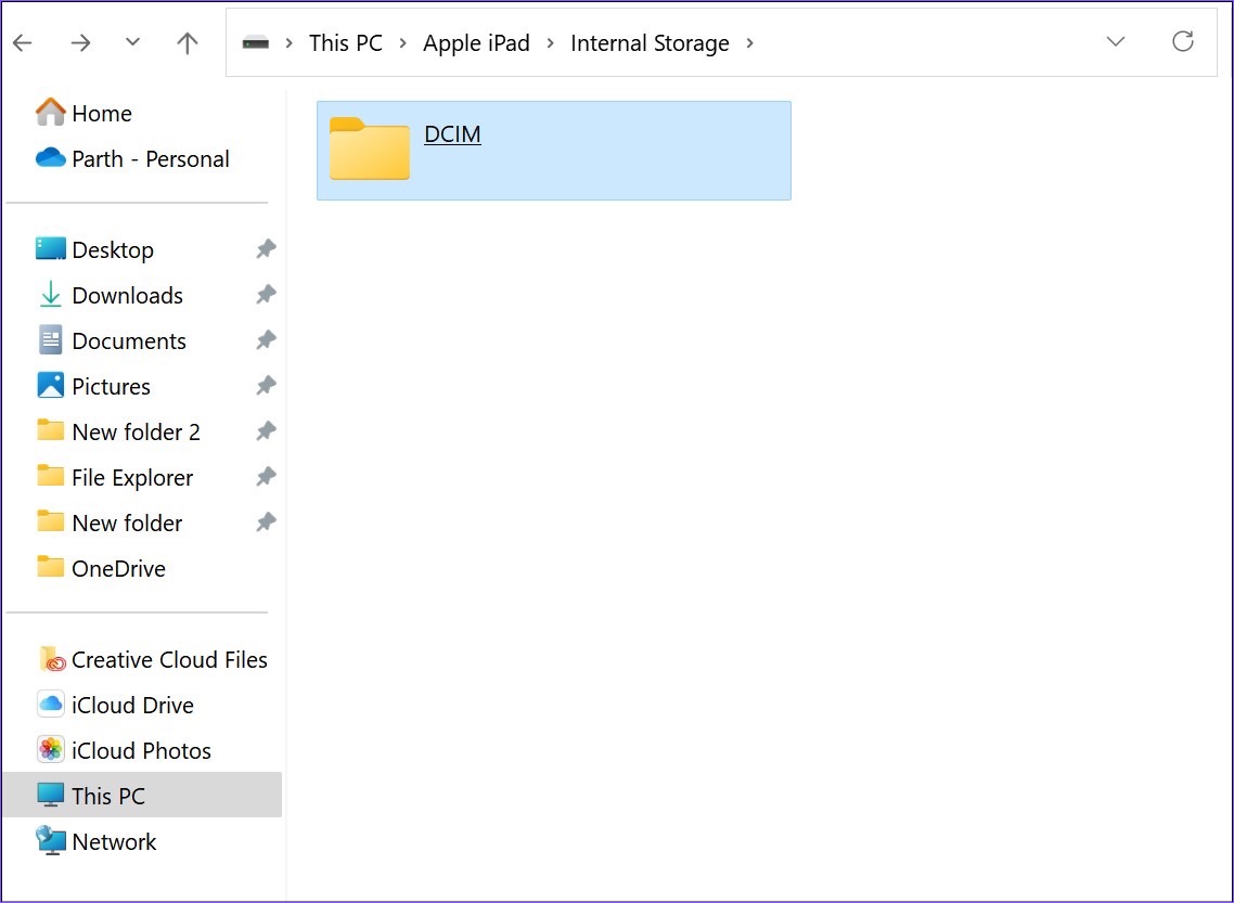 DCIM folder holds all photos