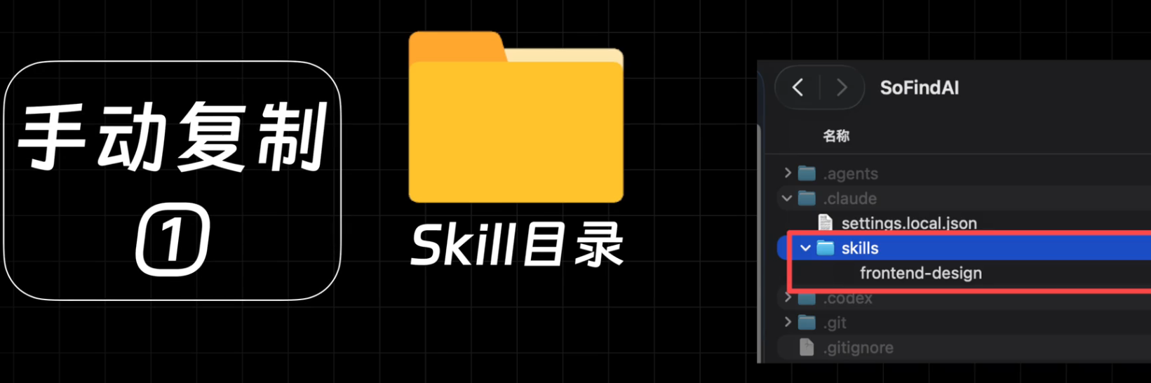 手动复制 Skill 目录示意