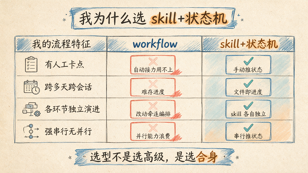 我为什么选 skill 加状态机