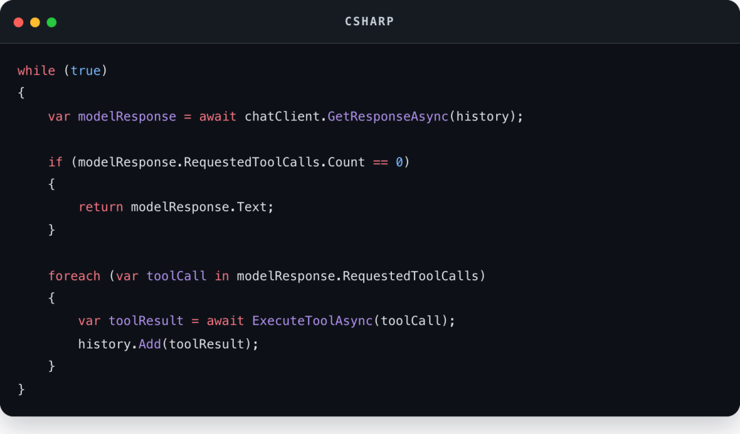 Csharp code block