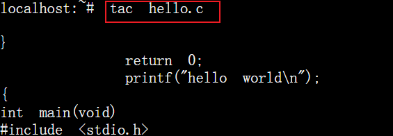 tac file.txt命令逆向查看文件file.txt的内容