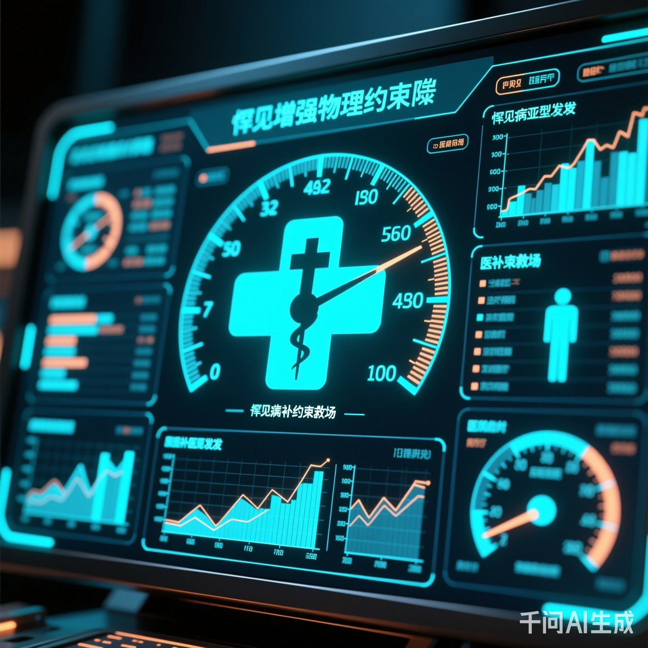满屏闪烁的医疗数据仪表盘
