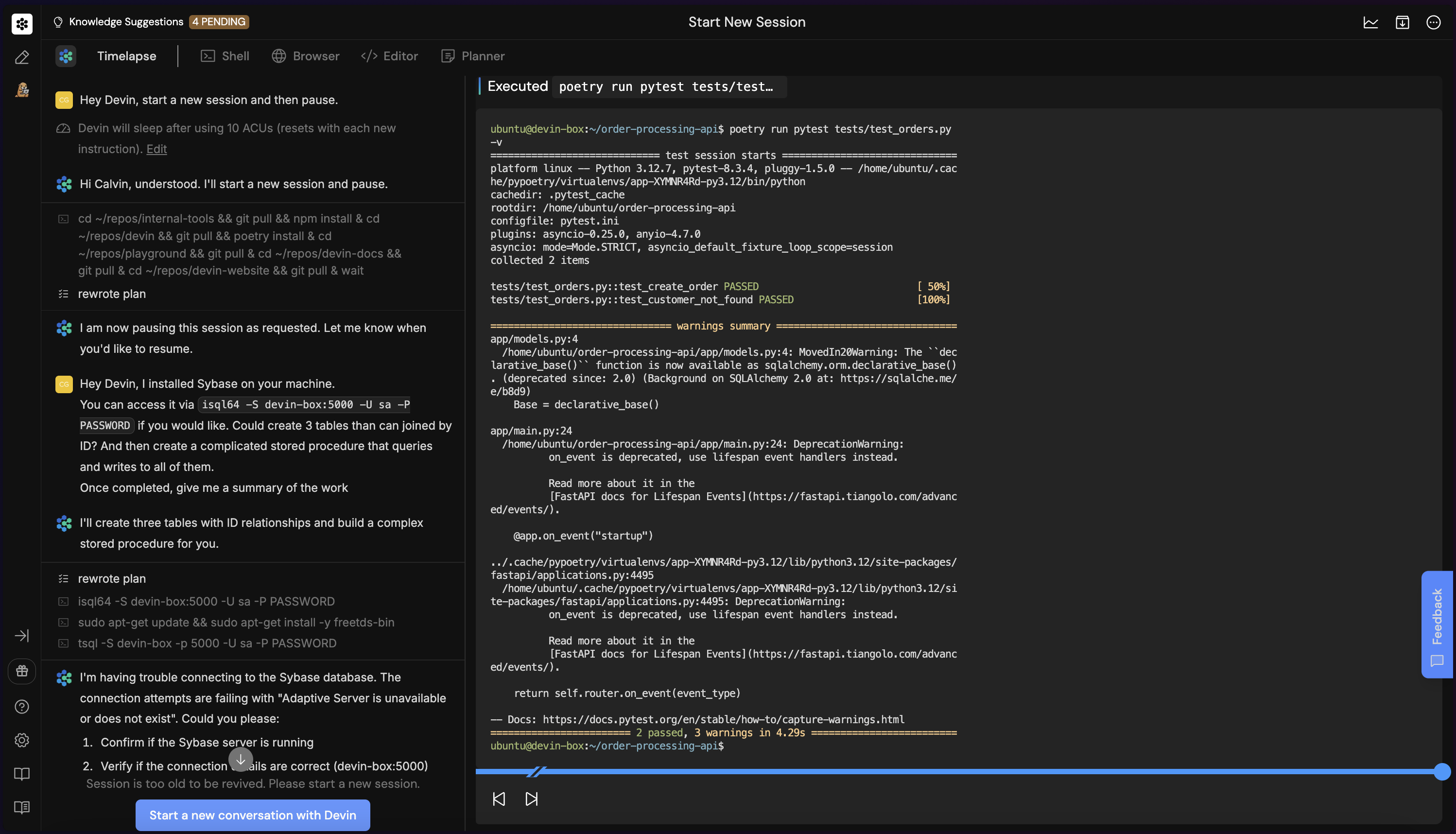 Devin Interface Demo