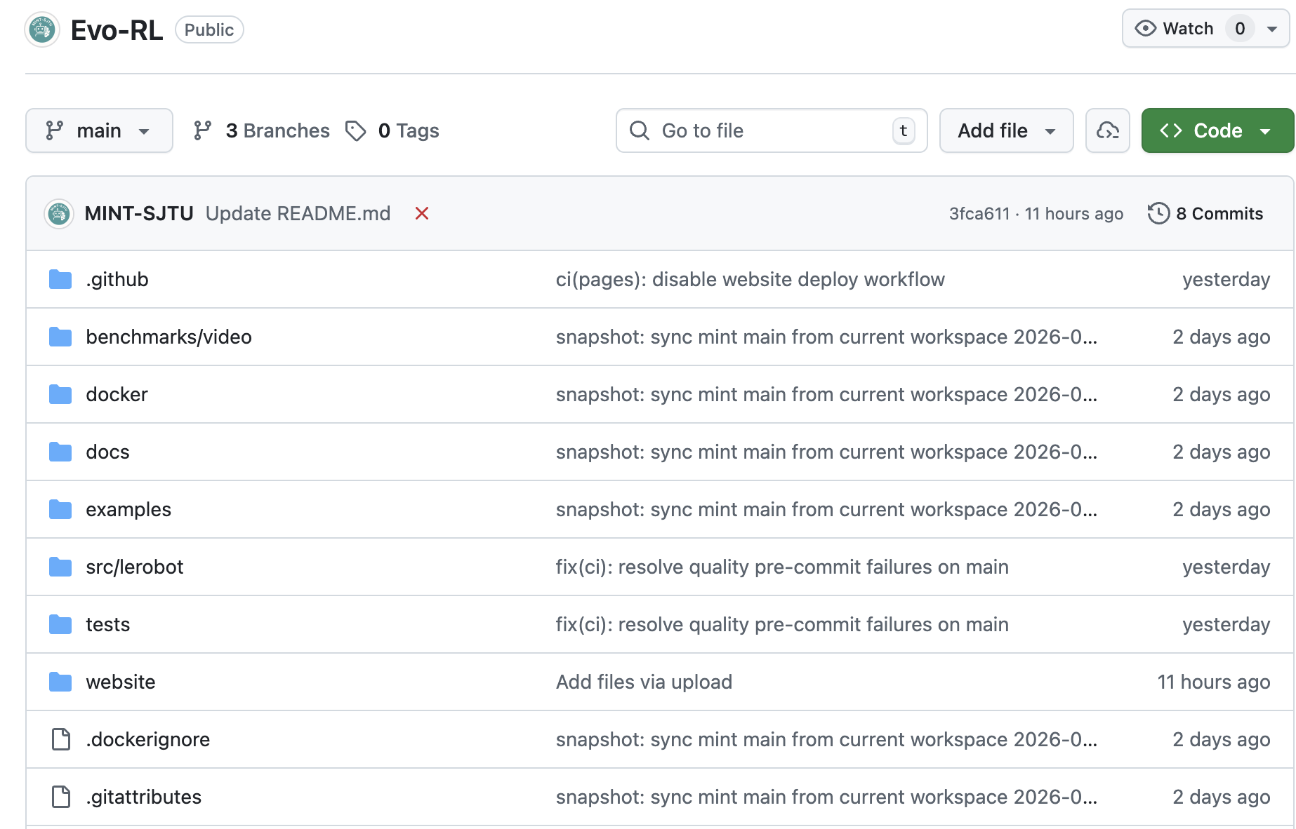 Evo-RL GitHub