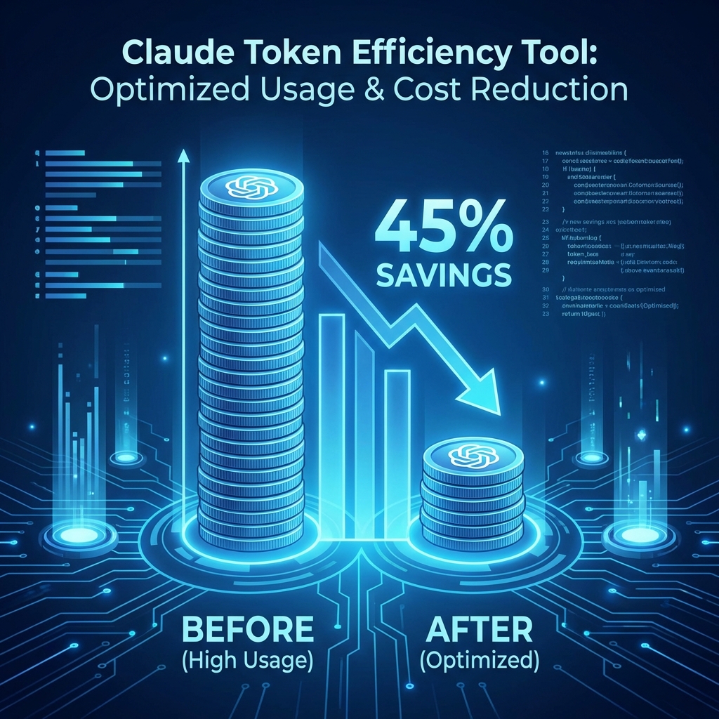 Claude token 效率工具概念图