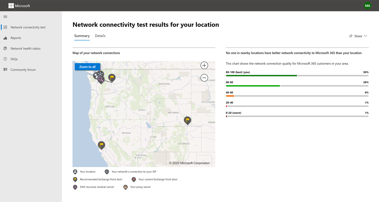 Microsoft 365 network connectivity test tool - Microsoft 365 Enterprise | Microsoft Learn