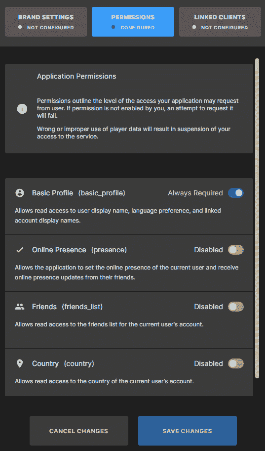 图 15.12 – 已配置的 PERMISSIONS 部分