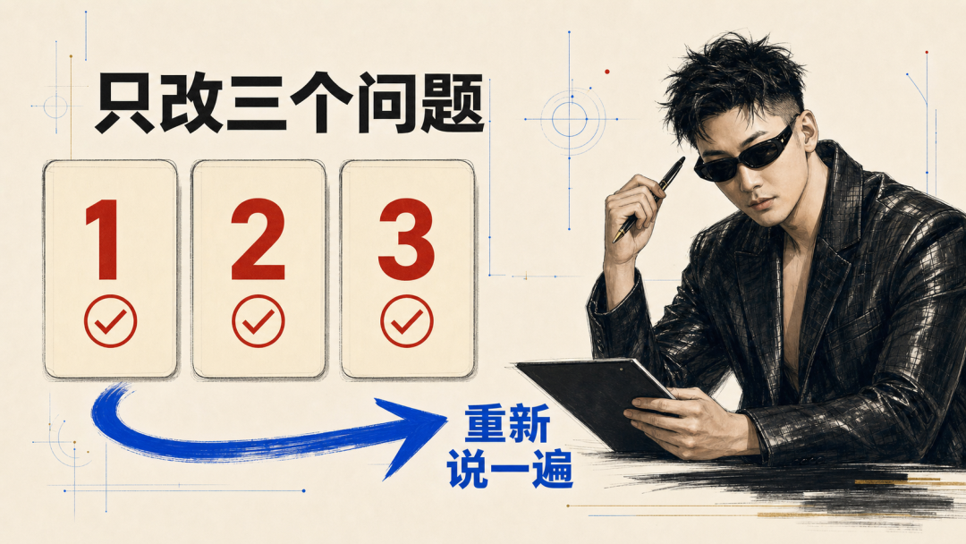 三点纠错与重说示意
