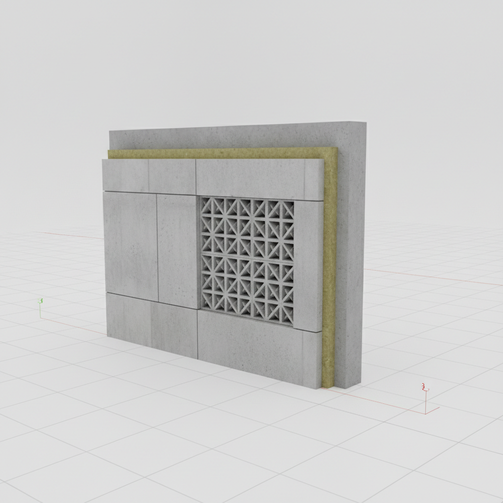Revit BIM通风块系列置于建筑墙体模型中