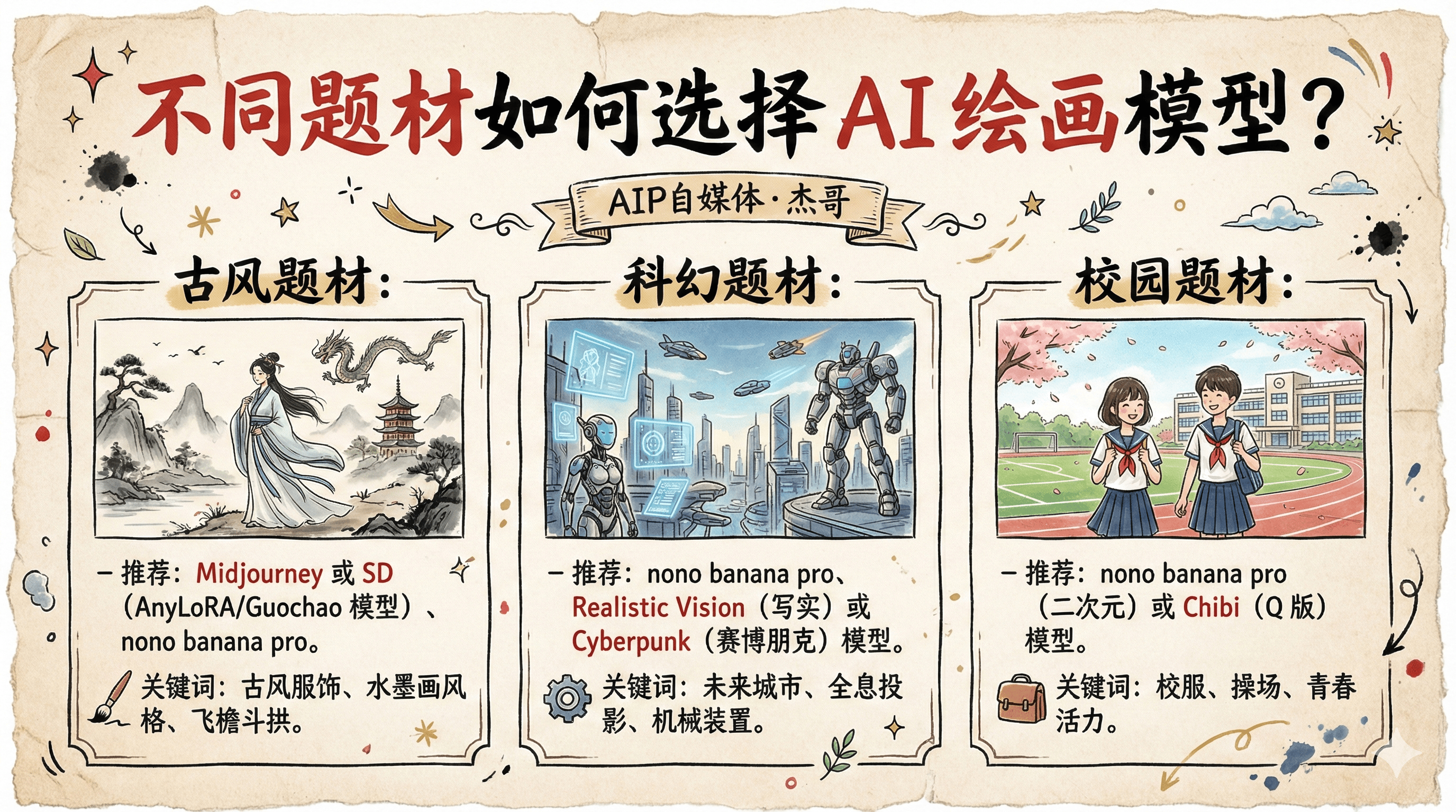 不同题材如何选择 AI 绘画模型