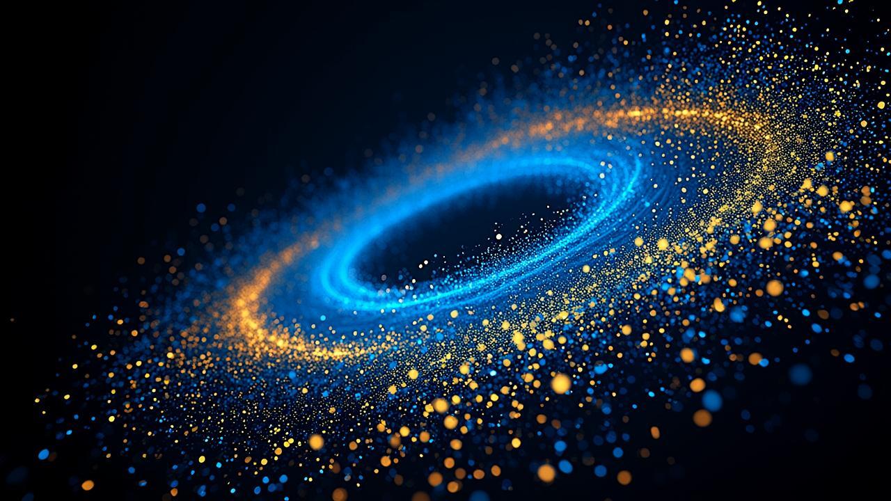 Abstract data flow imagery: flowing semi-transpare