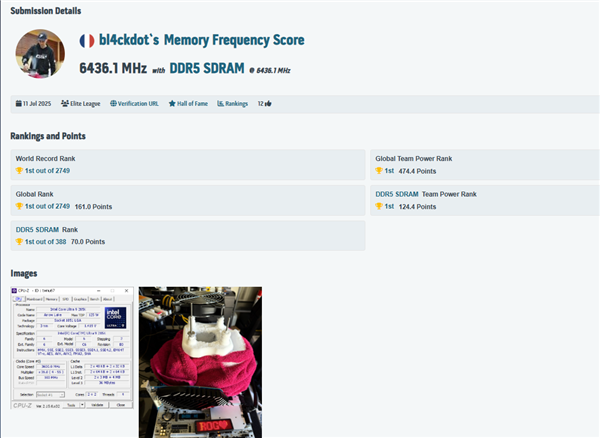 惊人的DDR5-12872!芝奇内存创下全新超频世界纪录