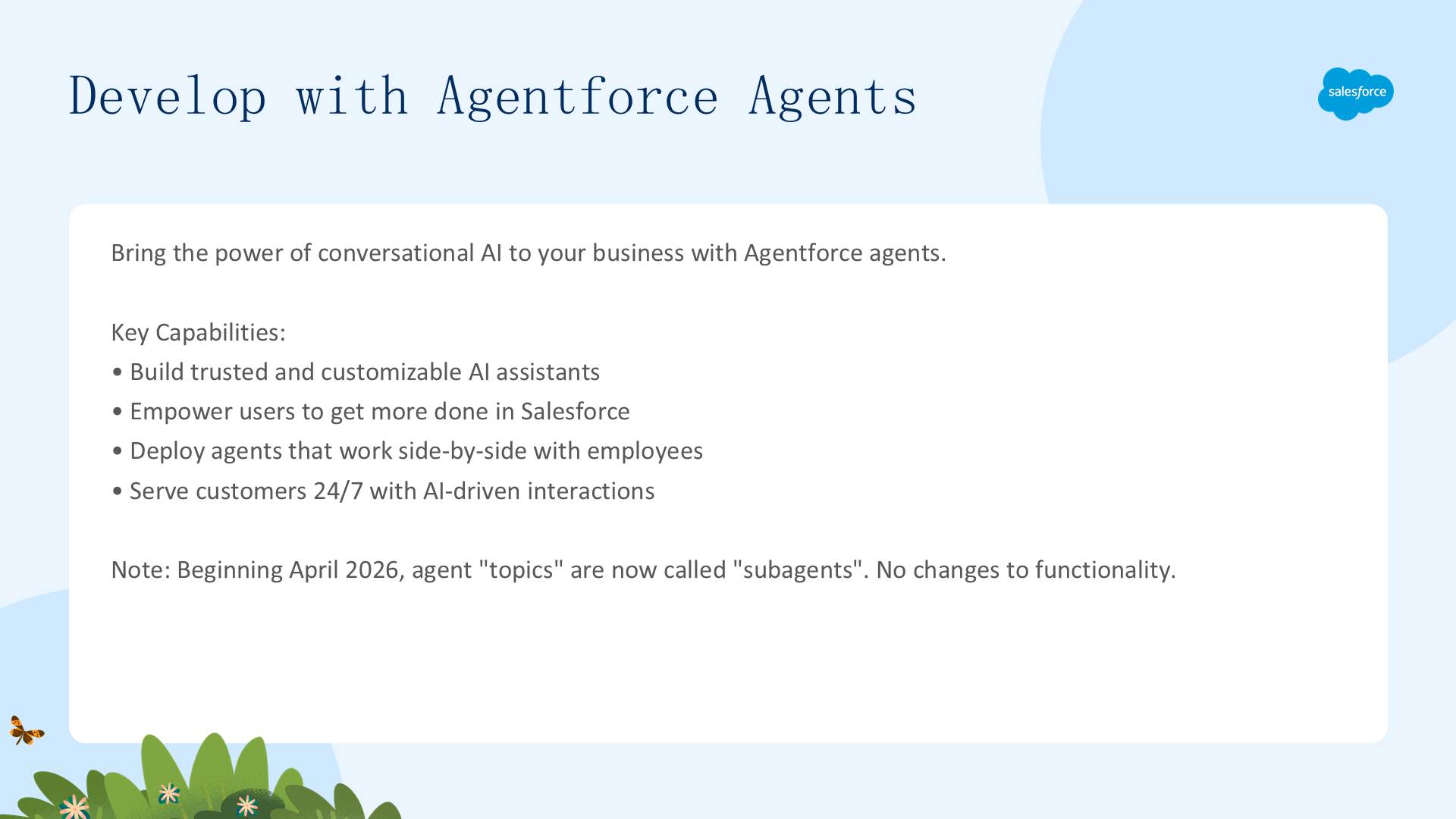 使用 Agentforce Agent 进行开发