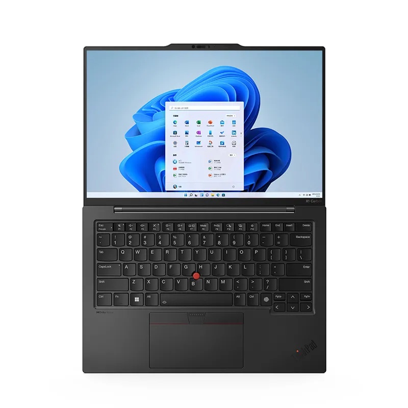 ThinkPad X1 Carbon AI一体机黑色机身屏幕亮起Windows界面_1