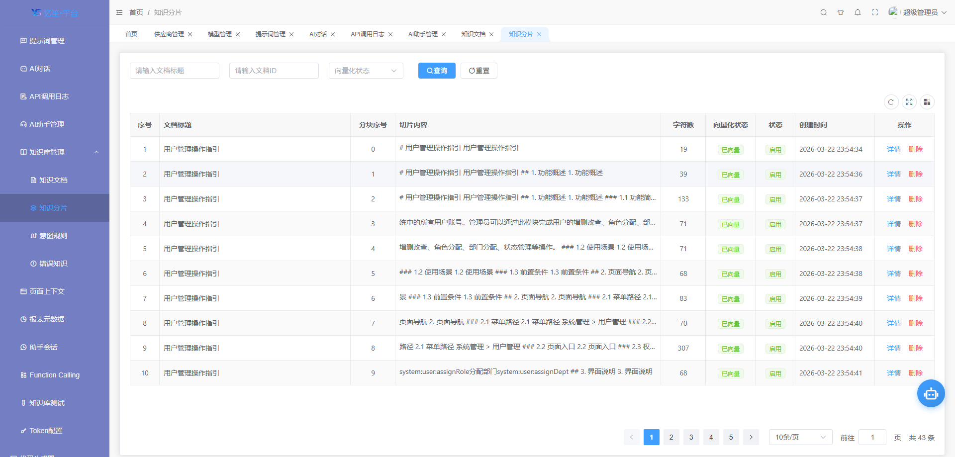 知识分片列表