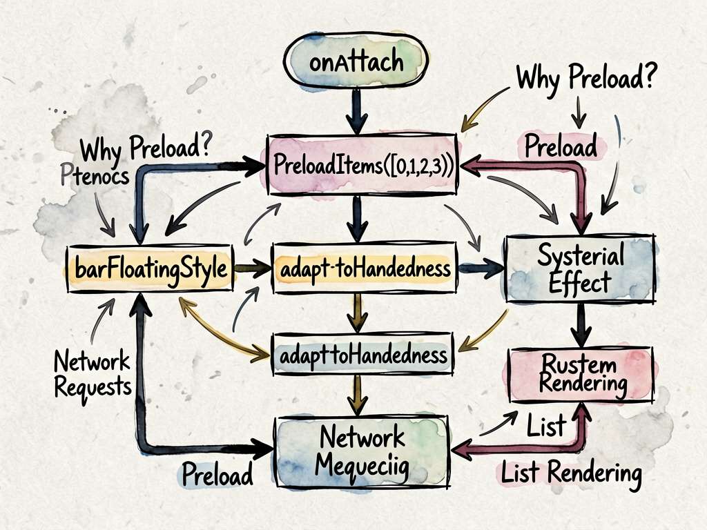Ink-note flowchart of the HdsTabs lifecycle and co