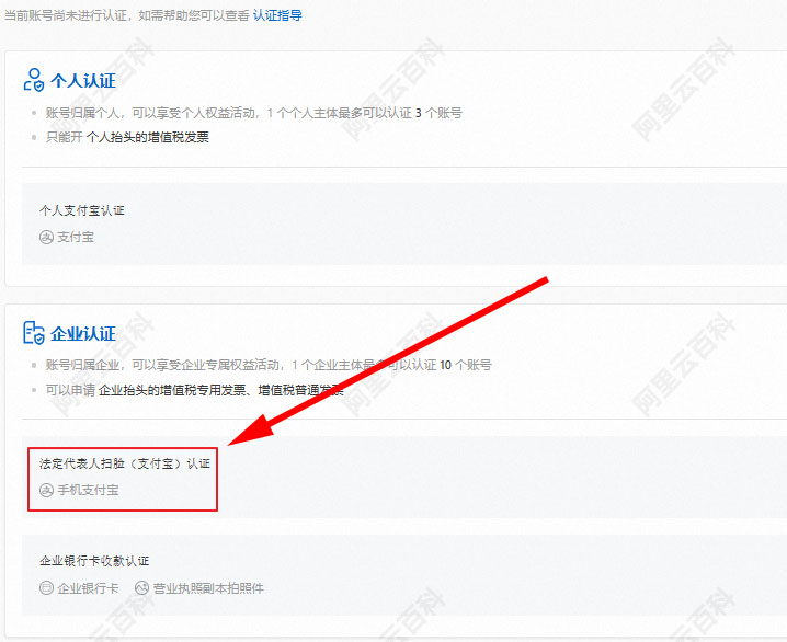 法定代表人扫脸（支付宝）认证