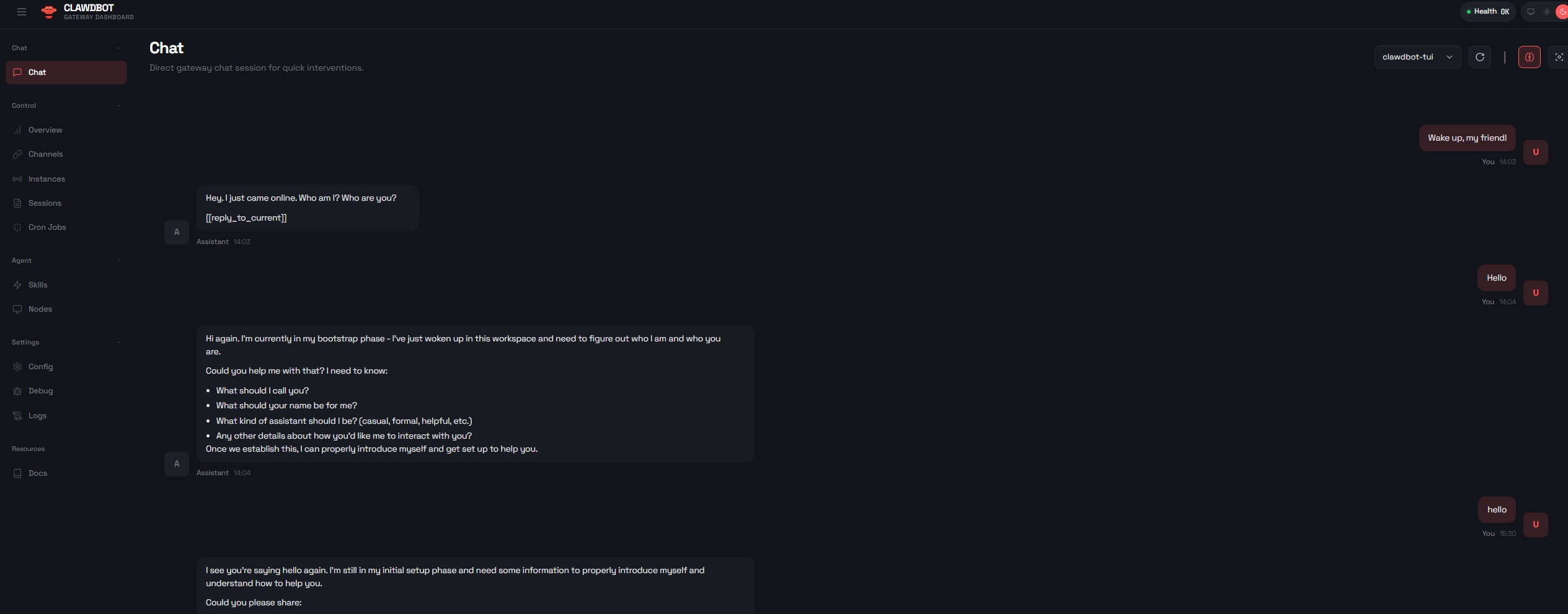 OpenClaw (原 Clawdbot) Web UI 管理面板 - AI 助手聊天记录