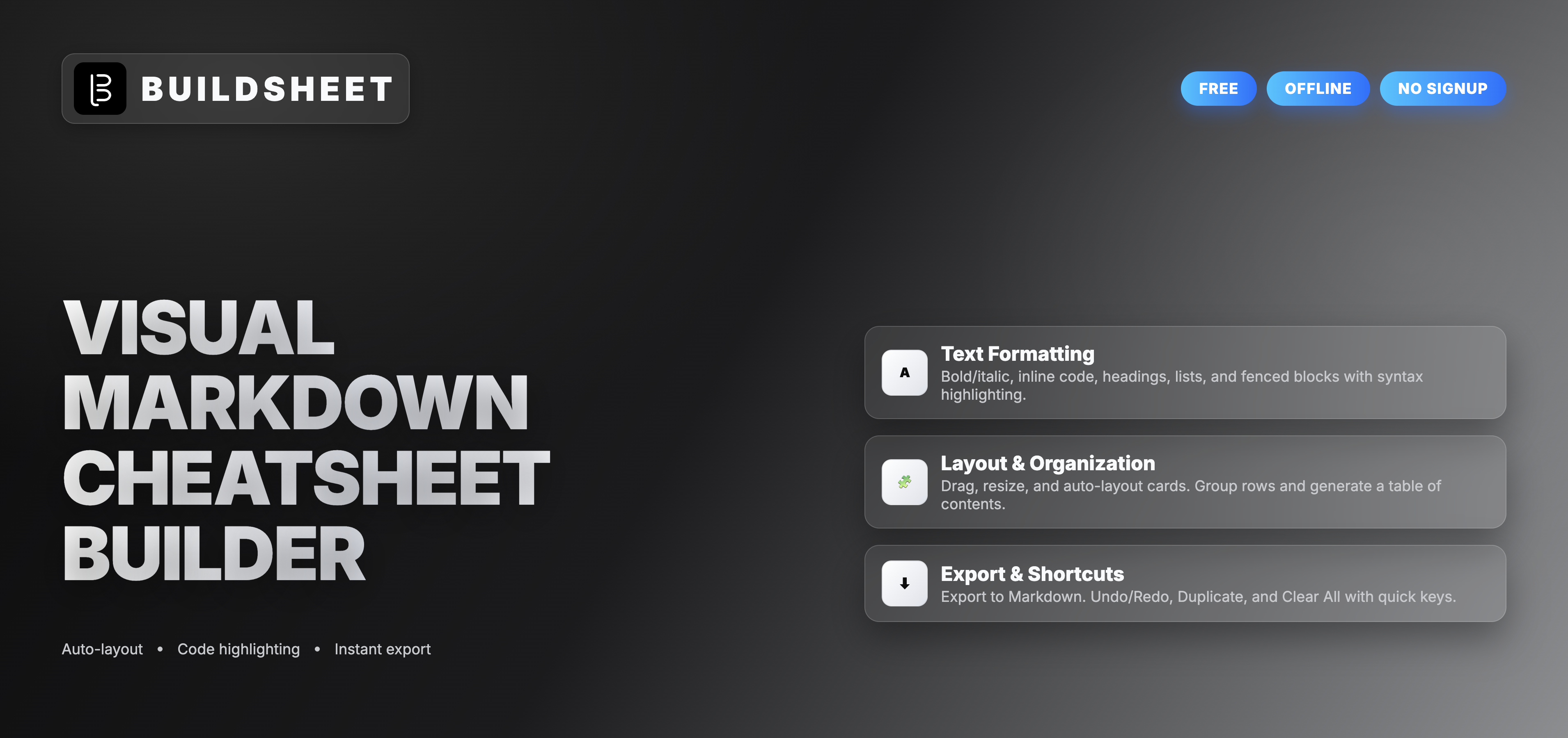 Buildsheet