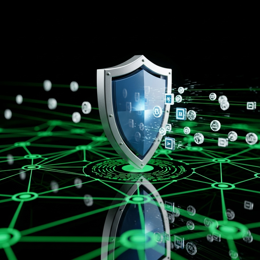 Abstract Cybersecurity Shield: Powerful Protection Against Cyber Threats | AI Art Generator | Easy-Peasy.AI