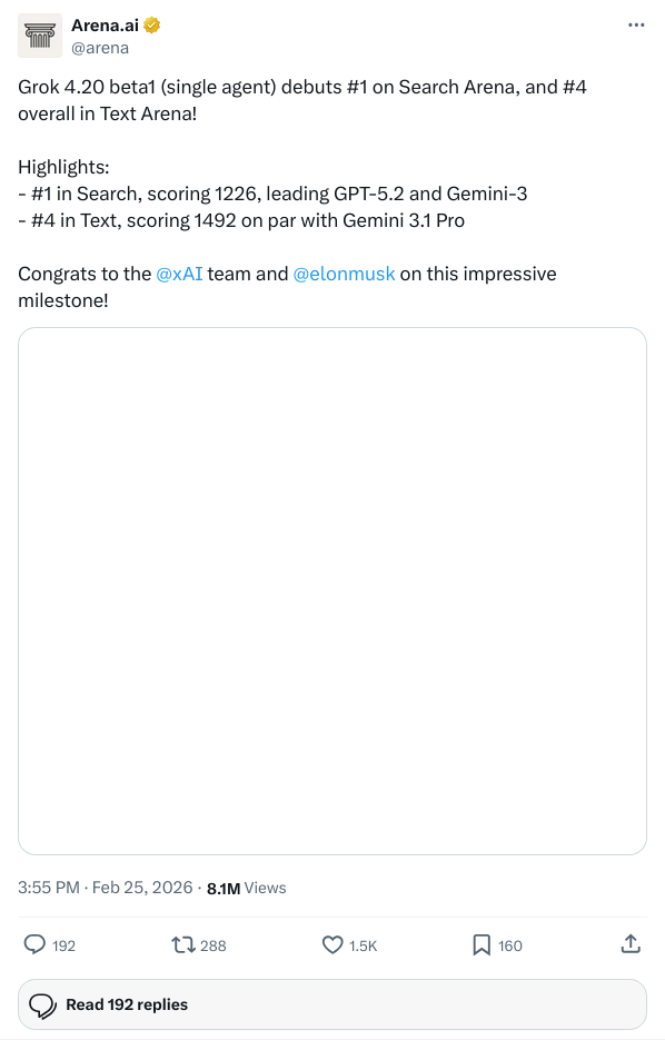 Arena.ai 官方推文