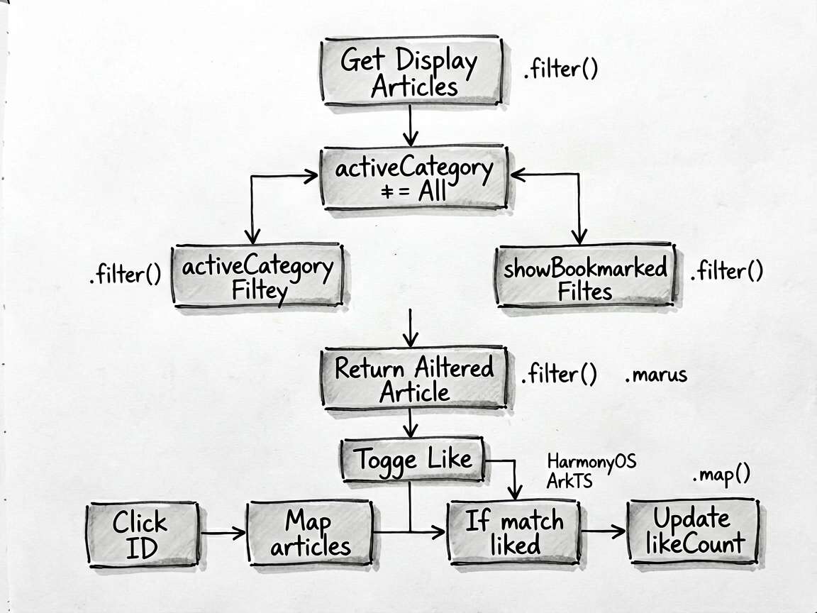 Flowchart sketch-note detailing the core logic of 